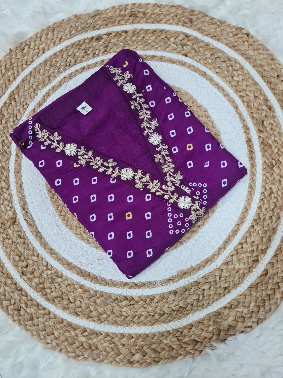 Viscose Embroidered Kurta Pant Dupatta Set – Purple