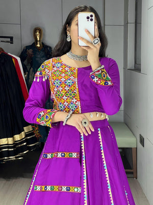 Navratri Purple Toraniyu Lehenga Set