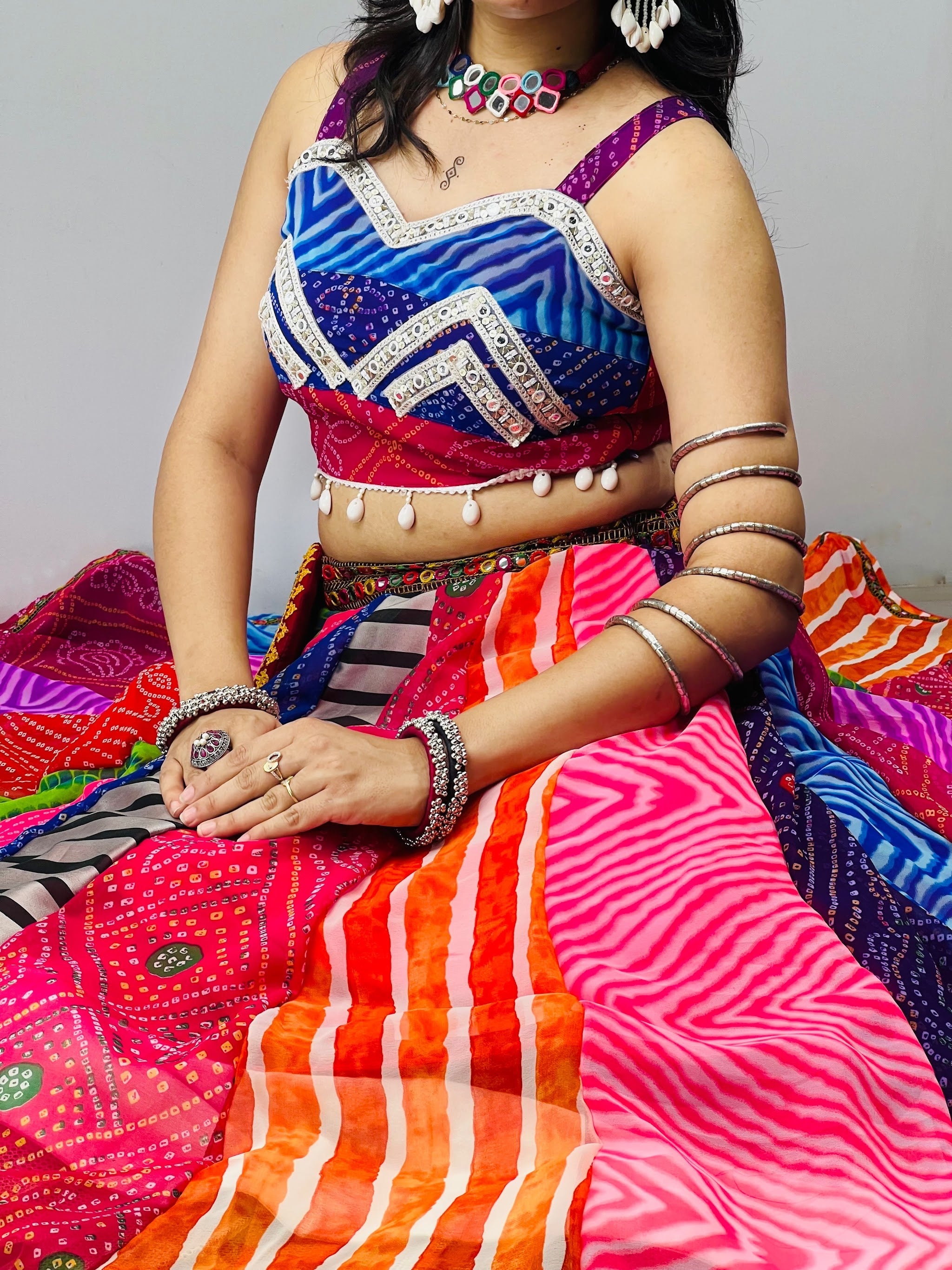 Navratri Multicolor Rangili Lehenga Set