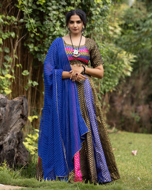 Navratri Kali Jacquard Lehenga Set