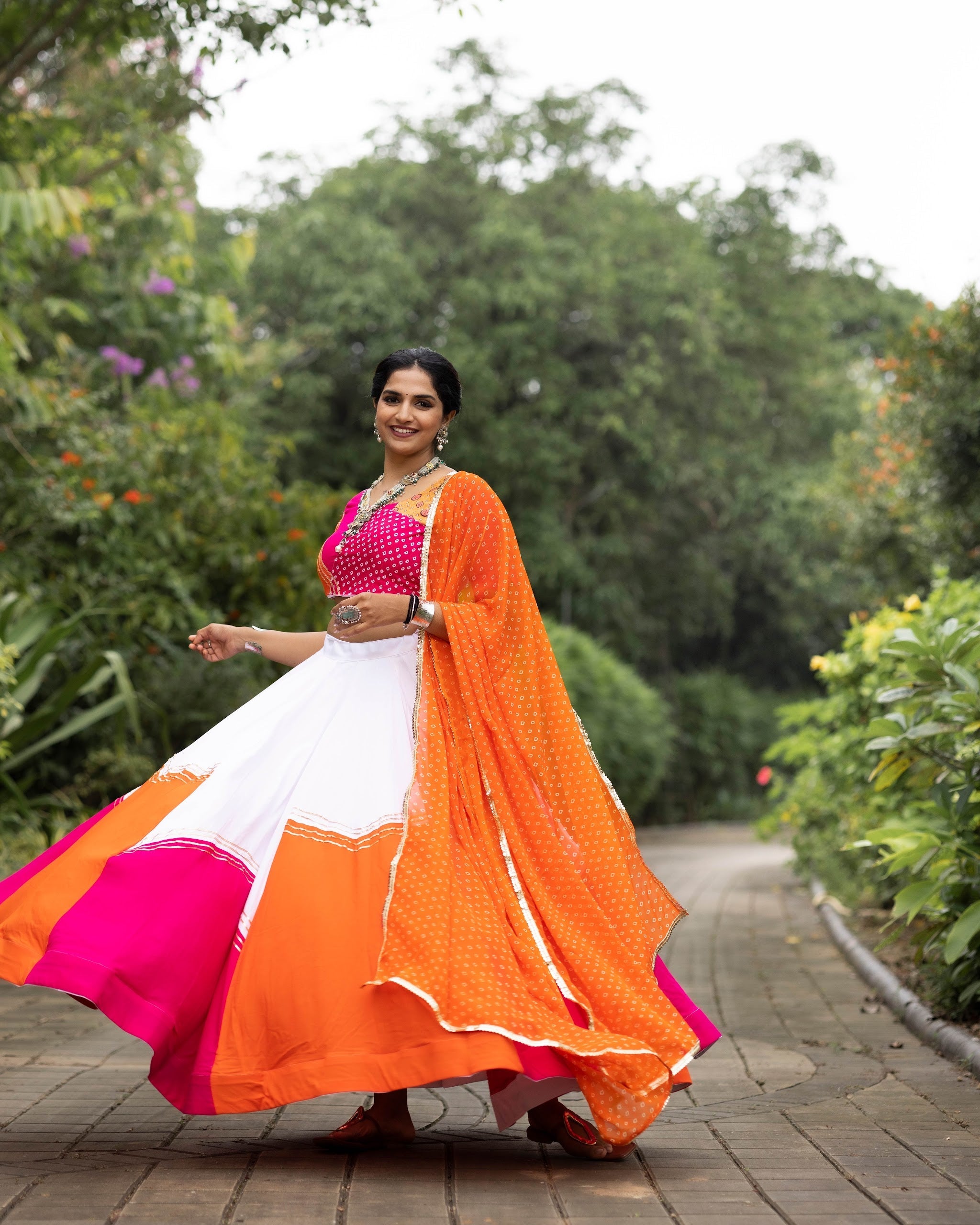 Navratri Orange Gulaboo Lehenga Set