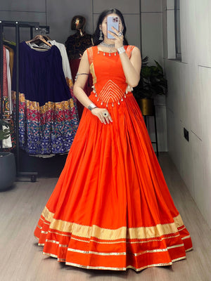 Navratri Orange Ambaa Lehenga Set