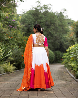 Navratri Orange Gulaboo Lehenga Set