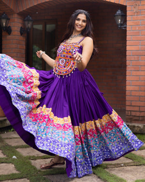 Navratri Purple Rangat Lehenga Set