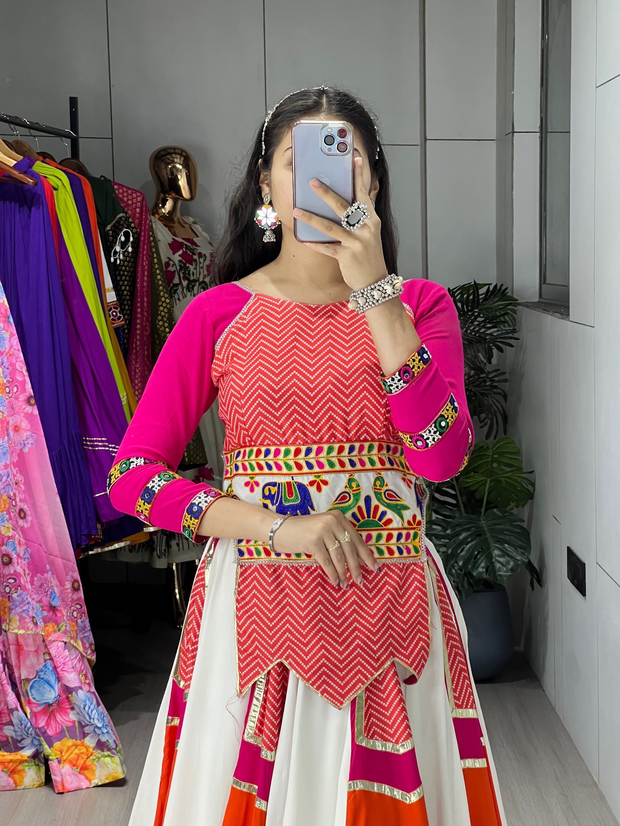 Navratri Pink Panghat Lehenga Set