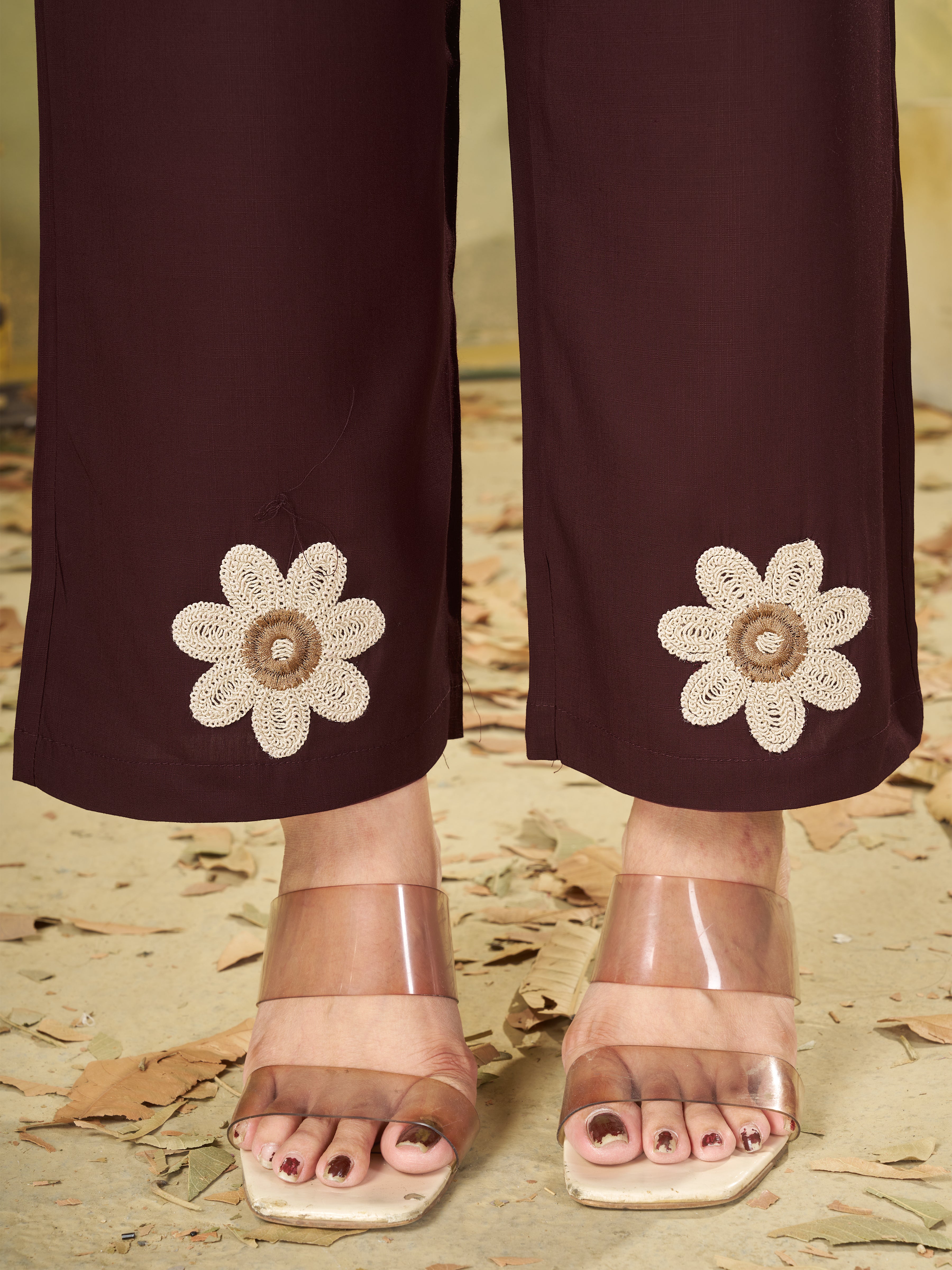 Heavy Rayon Embroidered Co-Ords Set – Wine