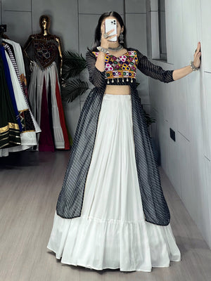 Navratri Black Kurti Lehenga Set