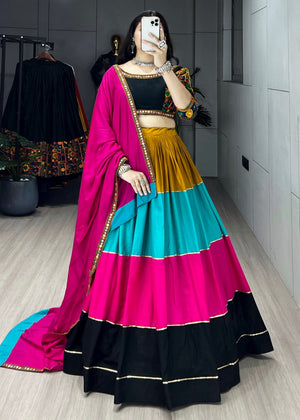Navratri Multicolor Pachrang Lehenga Set