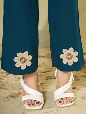 Heavy Rayon Embroidered Co-Ords Set – Morpich Blue