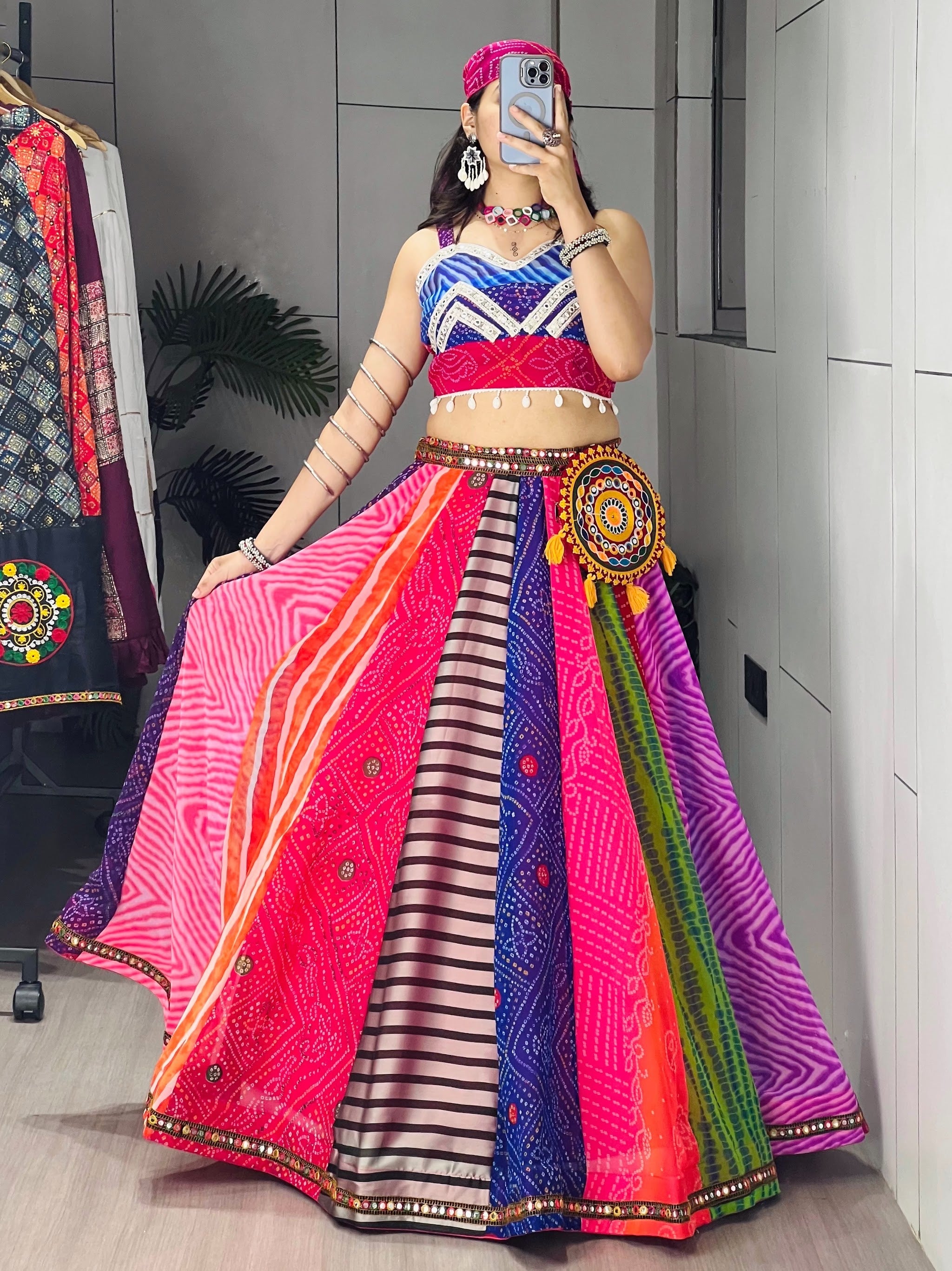Navratri Multicolor Rangili Lehenga Set