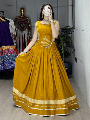 Navratri Mustard Ambaa Lehenga Set