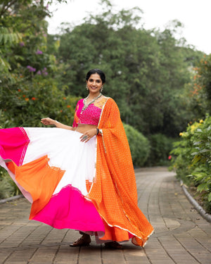 Navratri Orange Gulaboo Lehenga Set