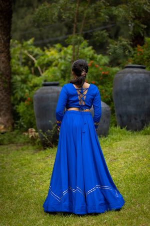 Navratri Royal Blue Star Lehenga Set
