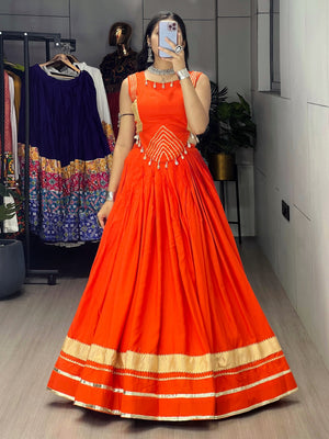 Navratri Orange Ambaa Lehenga Set