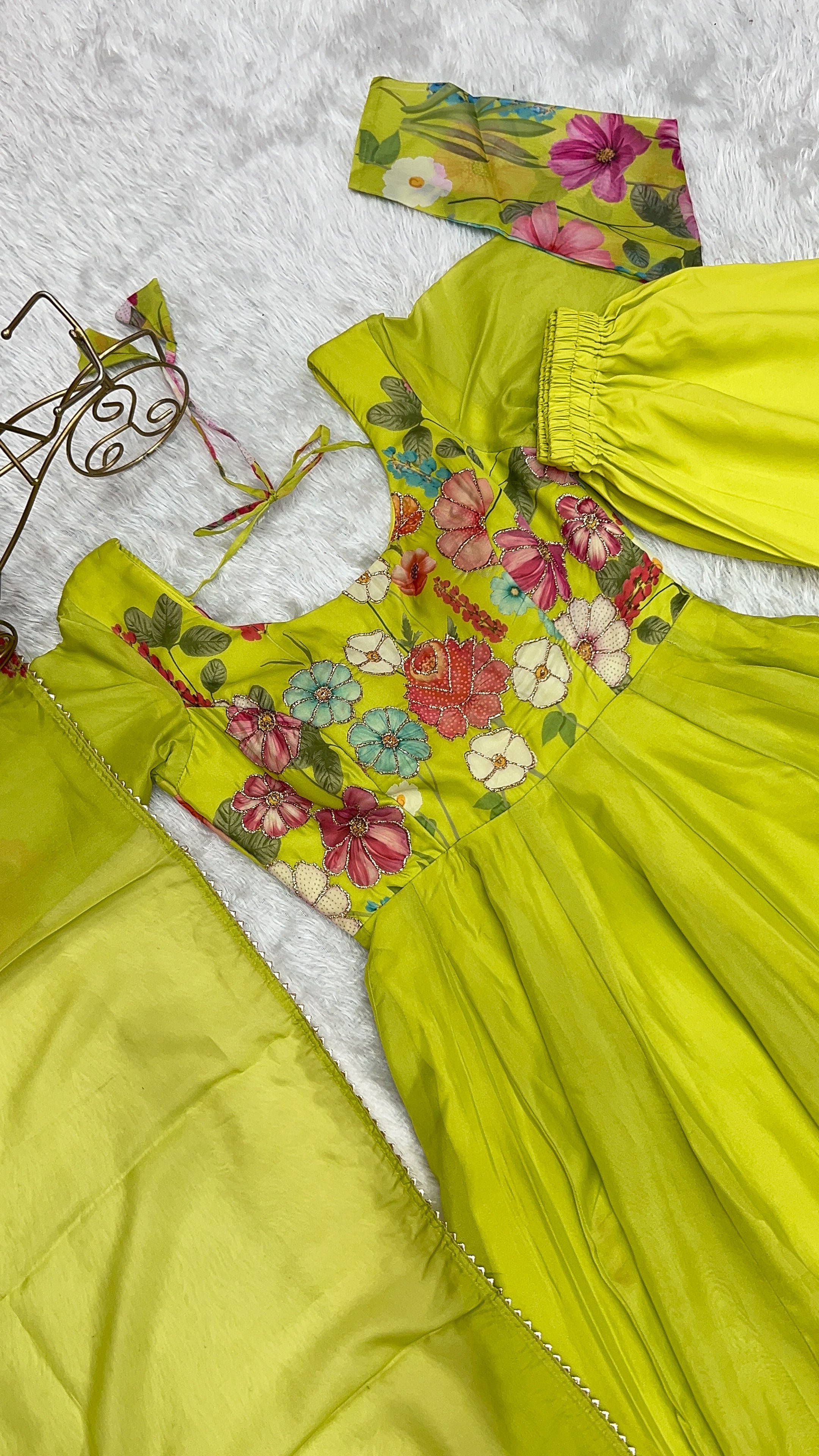Organza Silk Printed Anarkali Set – Liril