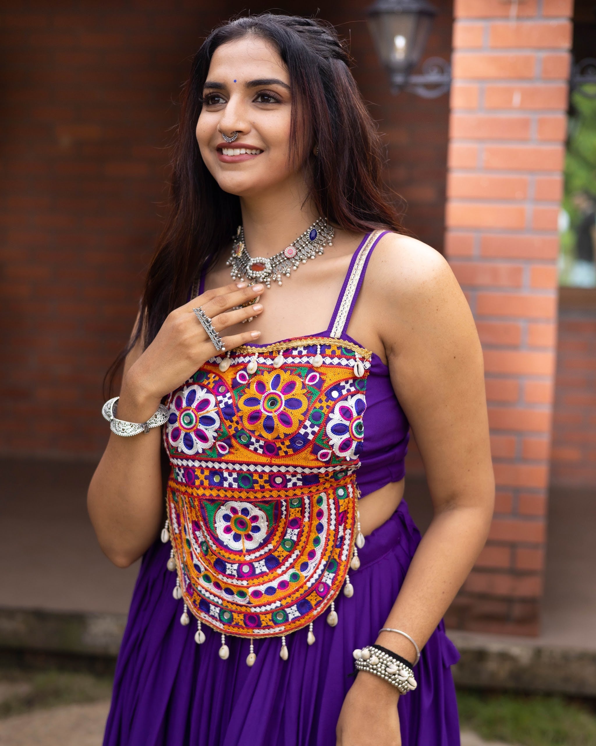 Navratri Purple Rangat Lehenga Set