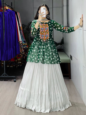 Navratri Green Megha Lehenga Set