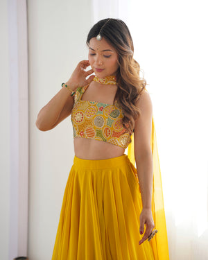 Georgette Designer Lehenga Set – Yellow