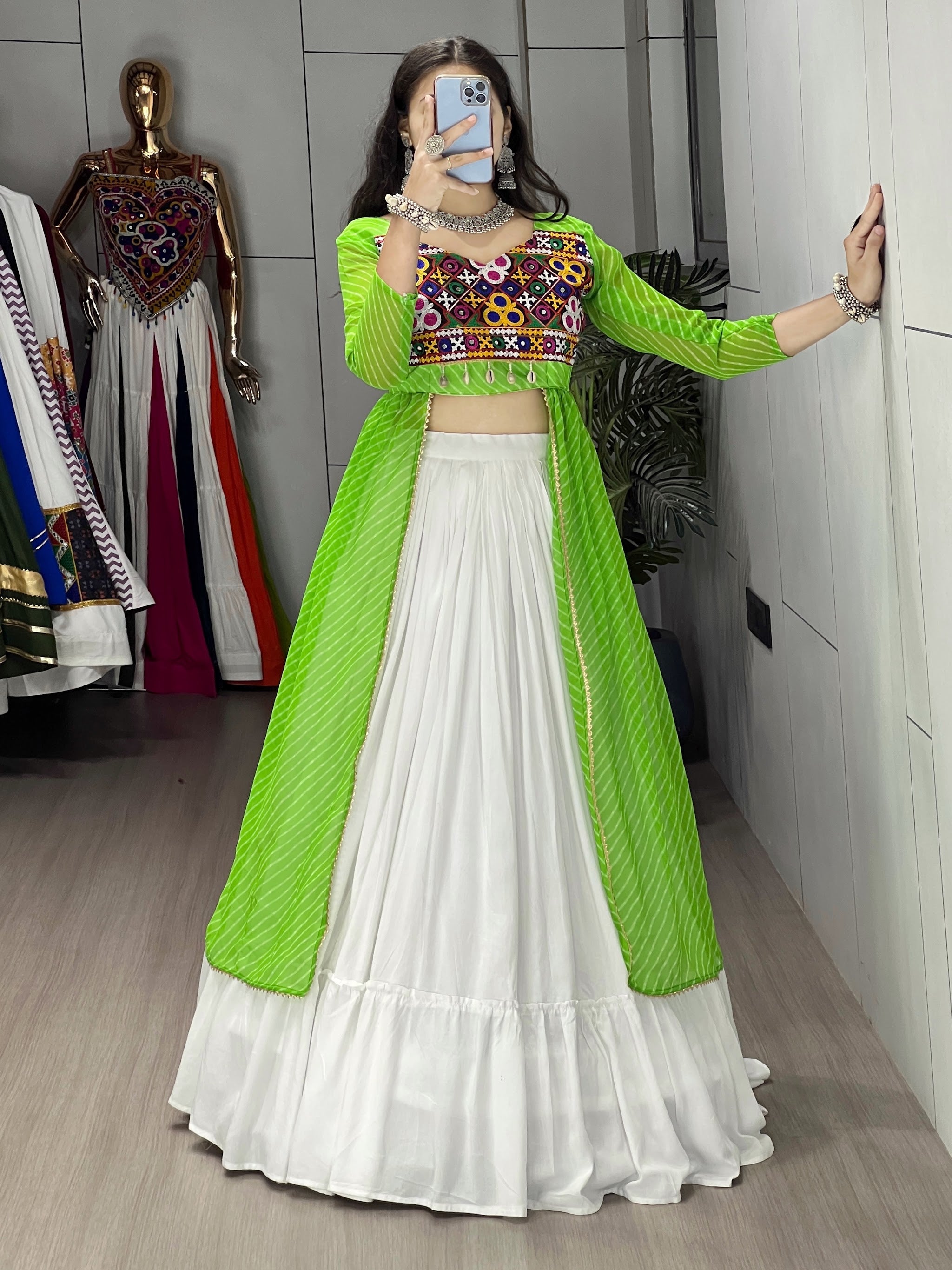 Navratri Printed Kurti Lehenga Set
