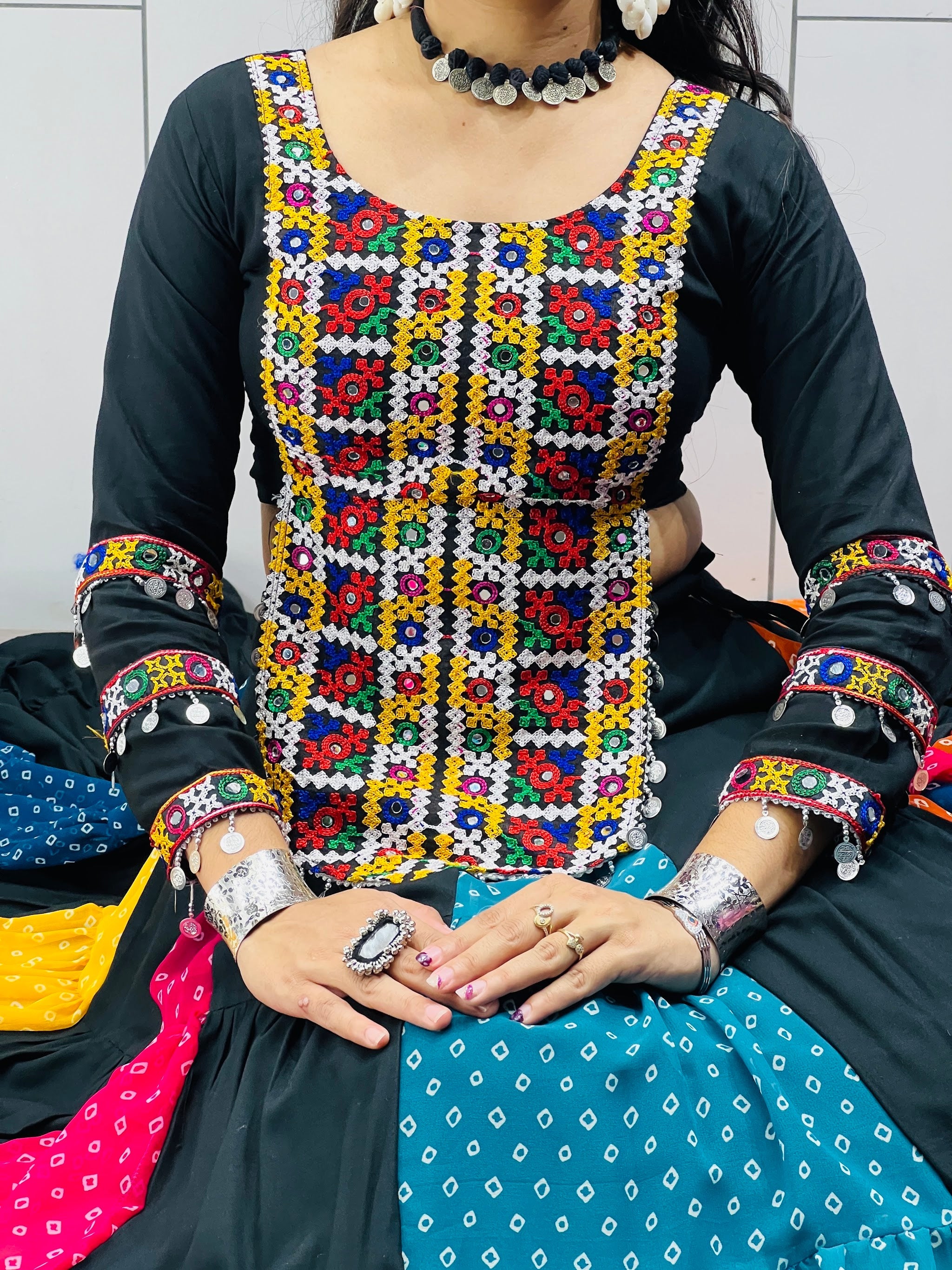 Navratri Multicolor Virangana Lehenga Set