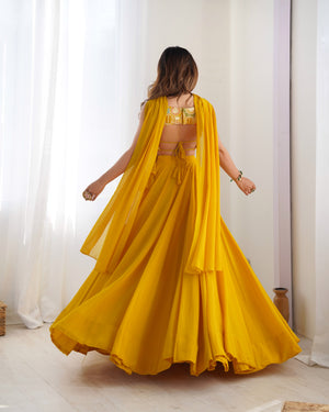 Georgette Designer Lehenga Set – Yellow