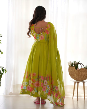 Organza Silk Printed Anarkali Set – Liril