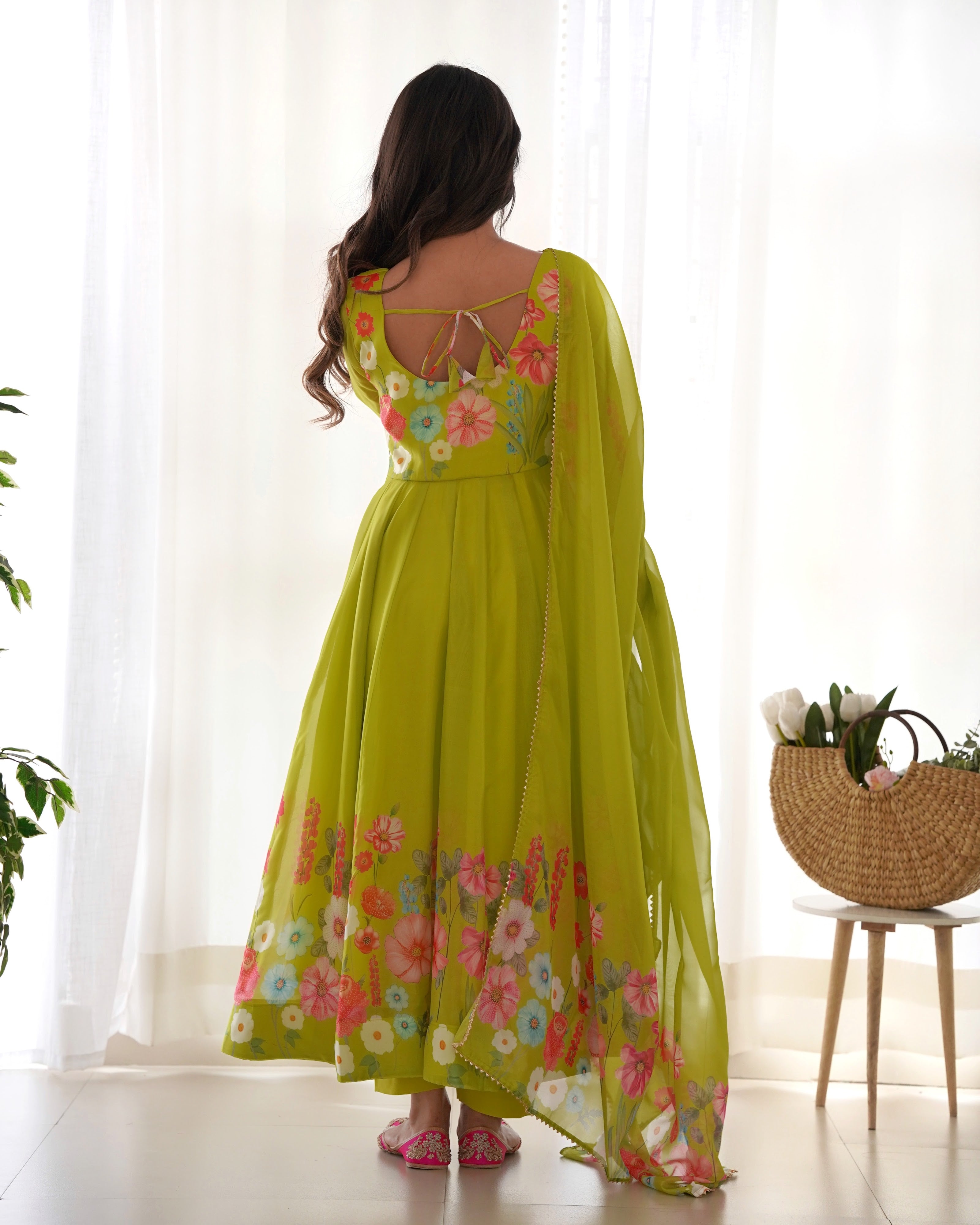 Organza Silk Printed Anarkali Set – Liril