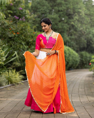 Navratri Orange Gulaboo Lehenga Set
