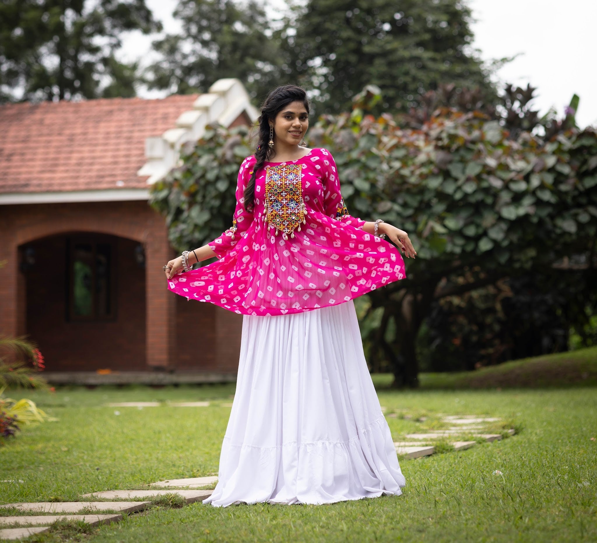 Navratri Pink Megha Lehenga Set