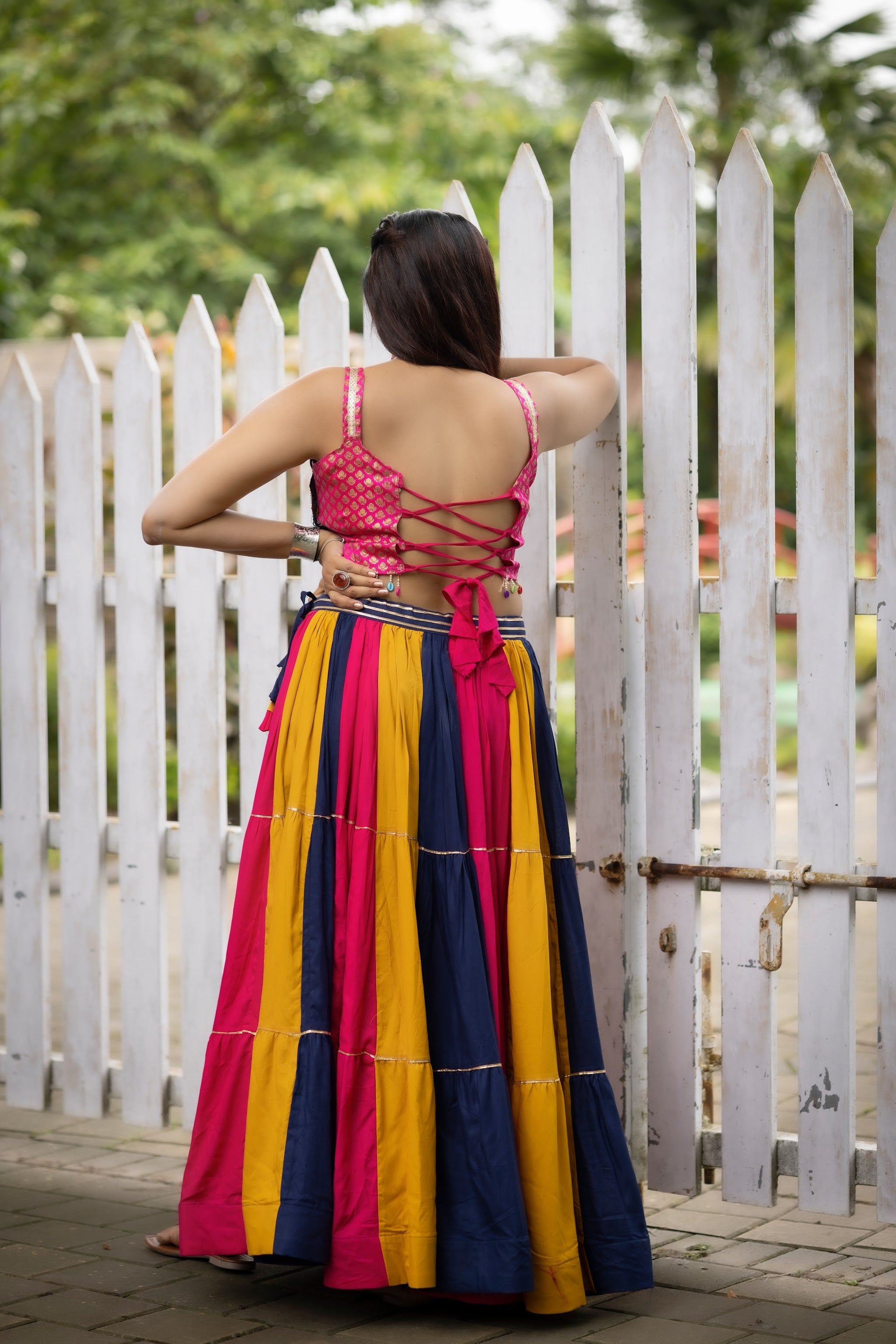Navratri Multicolor Vaalam Lehenga Set