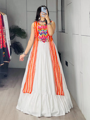 Navratri Kesari Kurti Lehenga Set