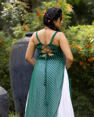 Navratri Green Kurti Lehenga Set