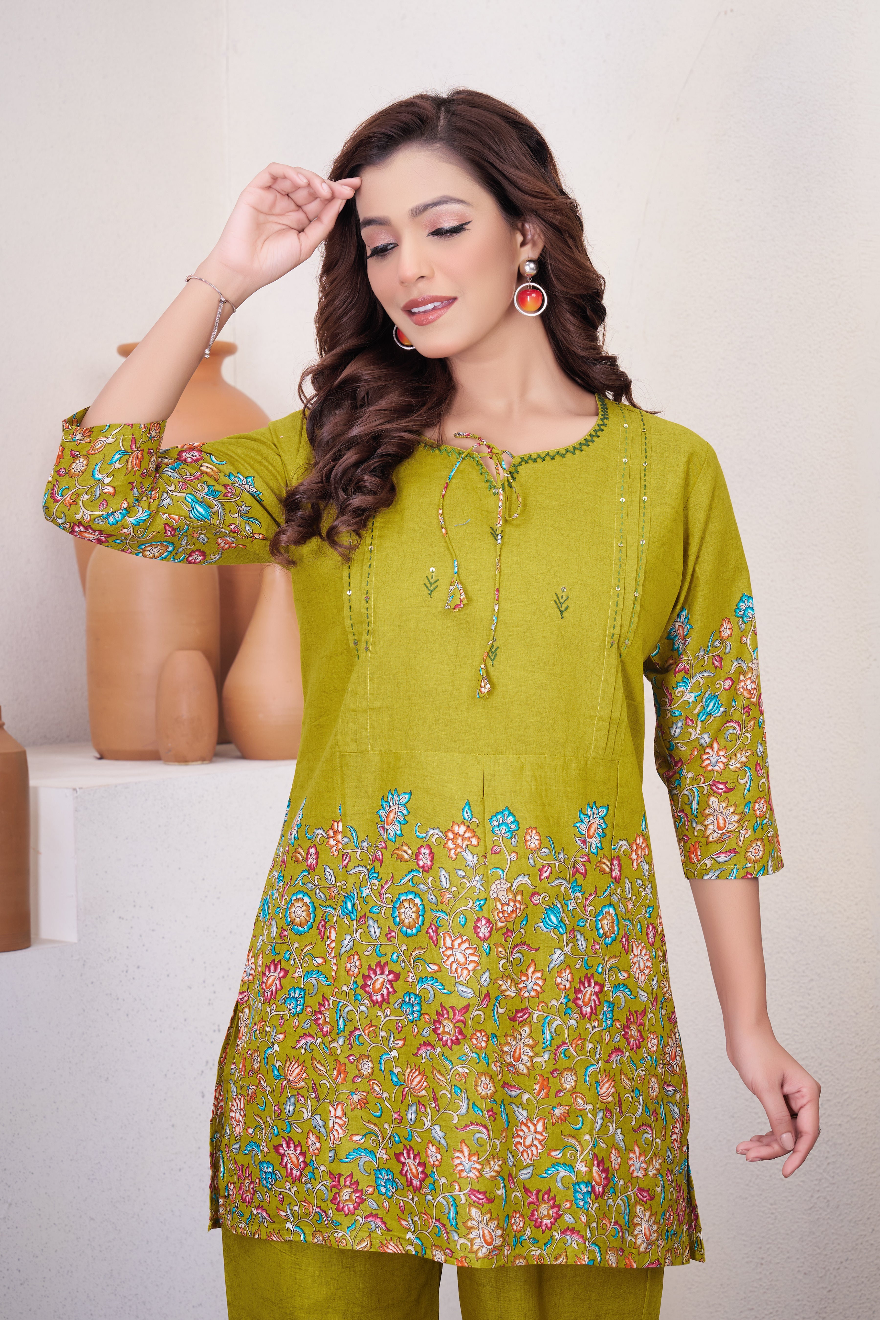 Pure Cotton Printed Co-Ords Set – Lemon Yellow