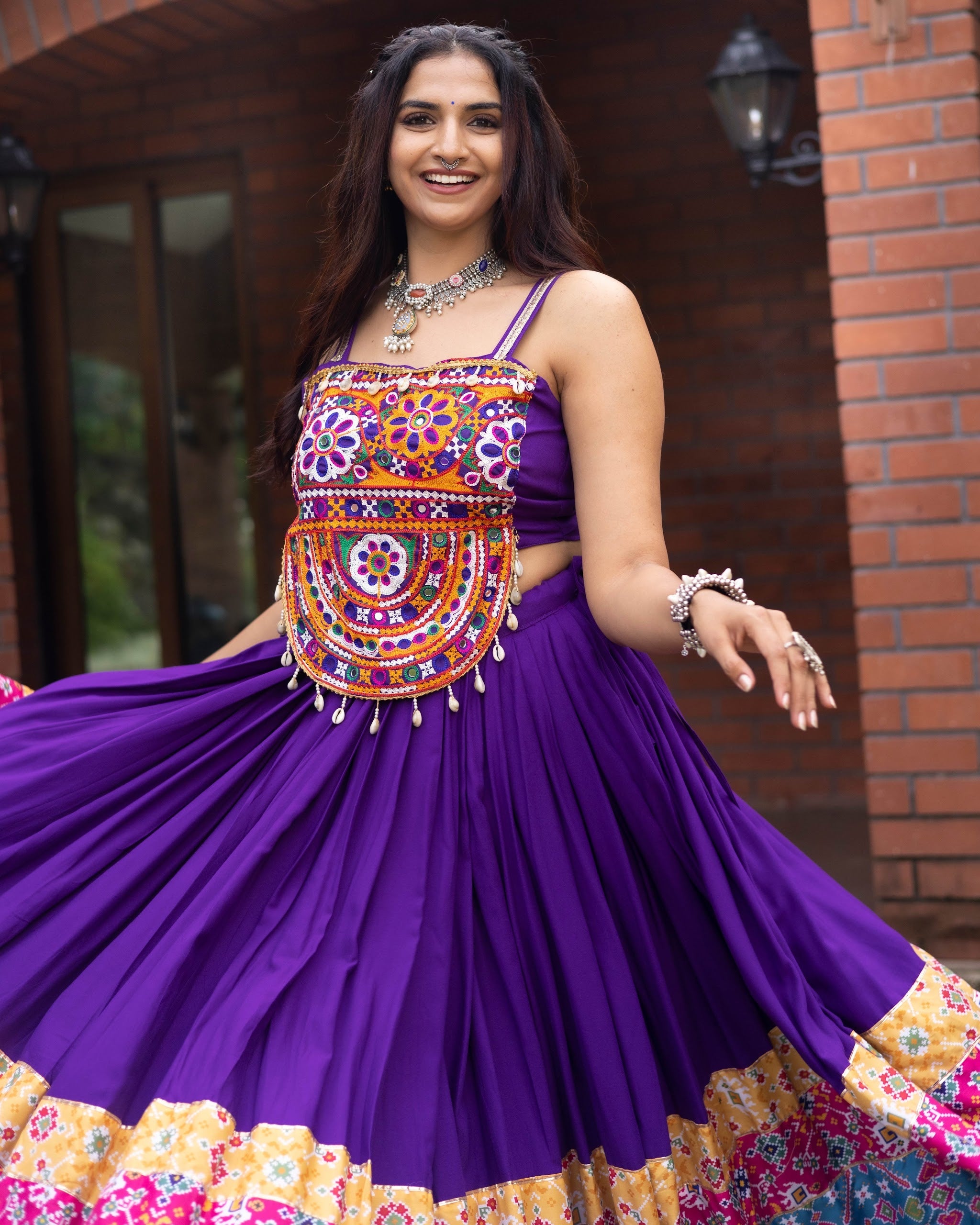 Navratri Purple Rangat Lehenga Set