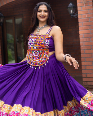 Navratri Purple Rangat Lehenga Set