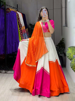Navratri Orange Gulaboo Lehenga Set