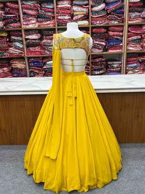 Georgette Designer Lehenga Set – Yellow