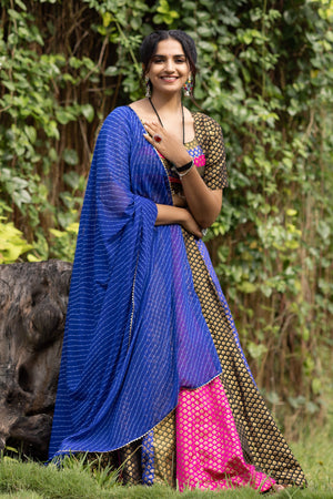 Navratri Kali Jacquard Lehenga Set