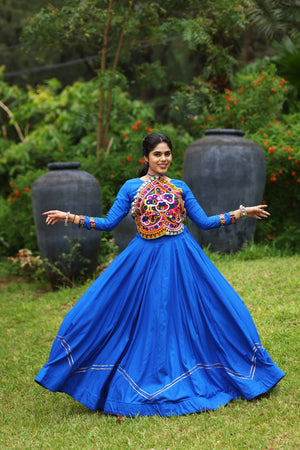 Navratri Royal Blue Star Lehenga Set