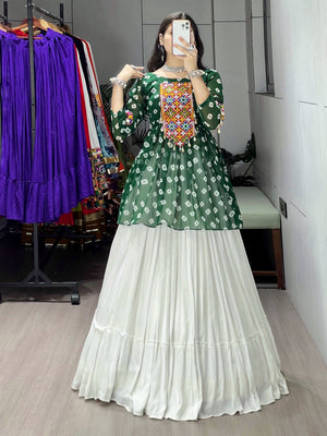 Navratri Green Megha Lehenga Set