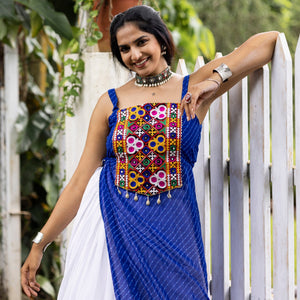Navratri Royal Blue Kurti Lehenga Set
