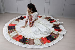 Navratri White Vaayroo Lehenga Set
