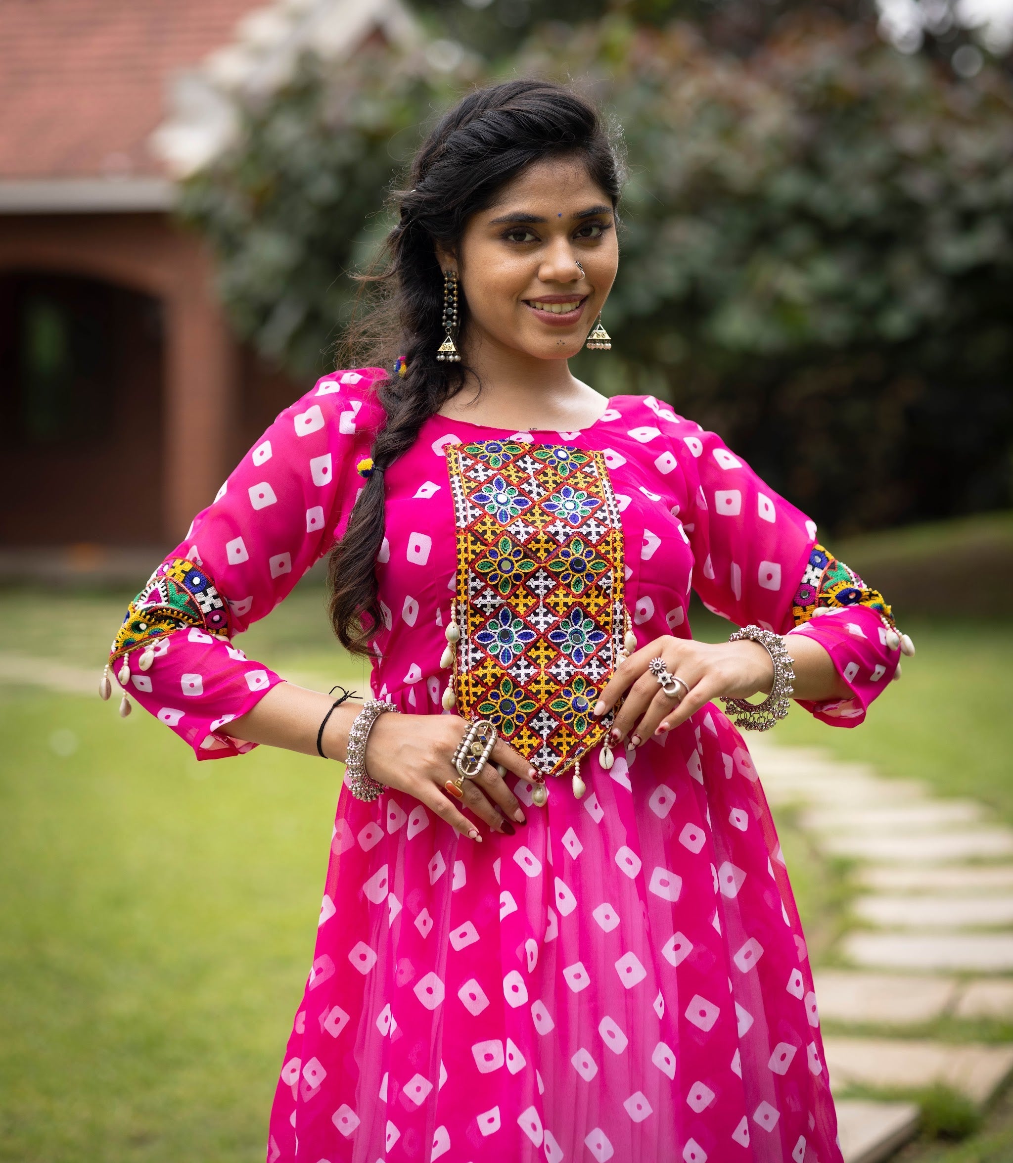 Navratri Pink Megha Lehenga Set