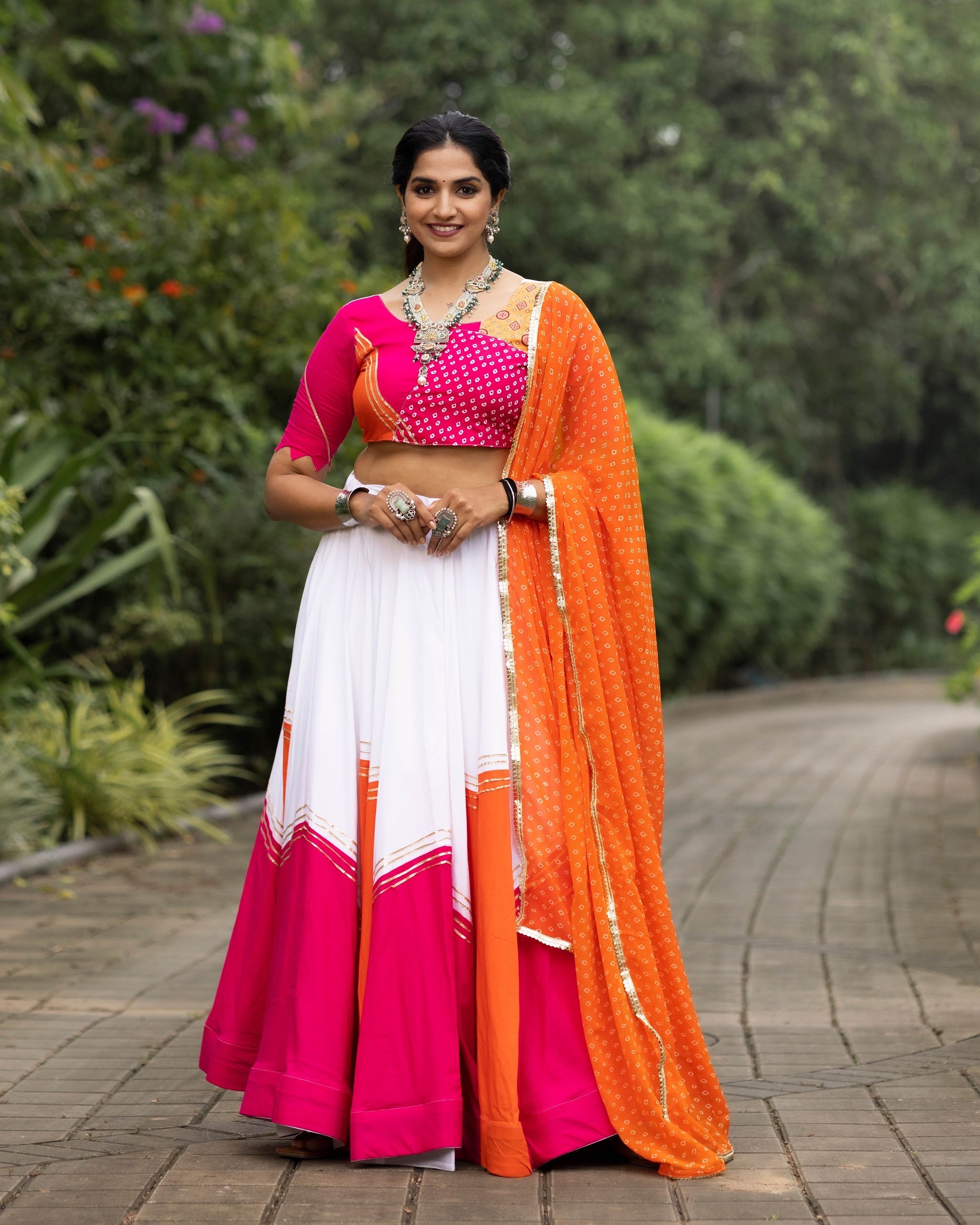 Navratri Orange Gulaboo Lehenga Set
