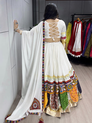 Navratri White Sitara Lehenga Set