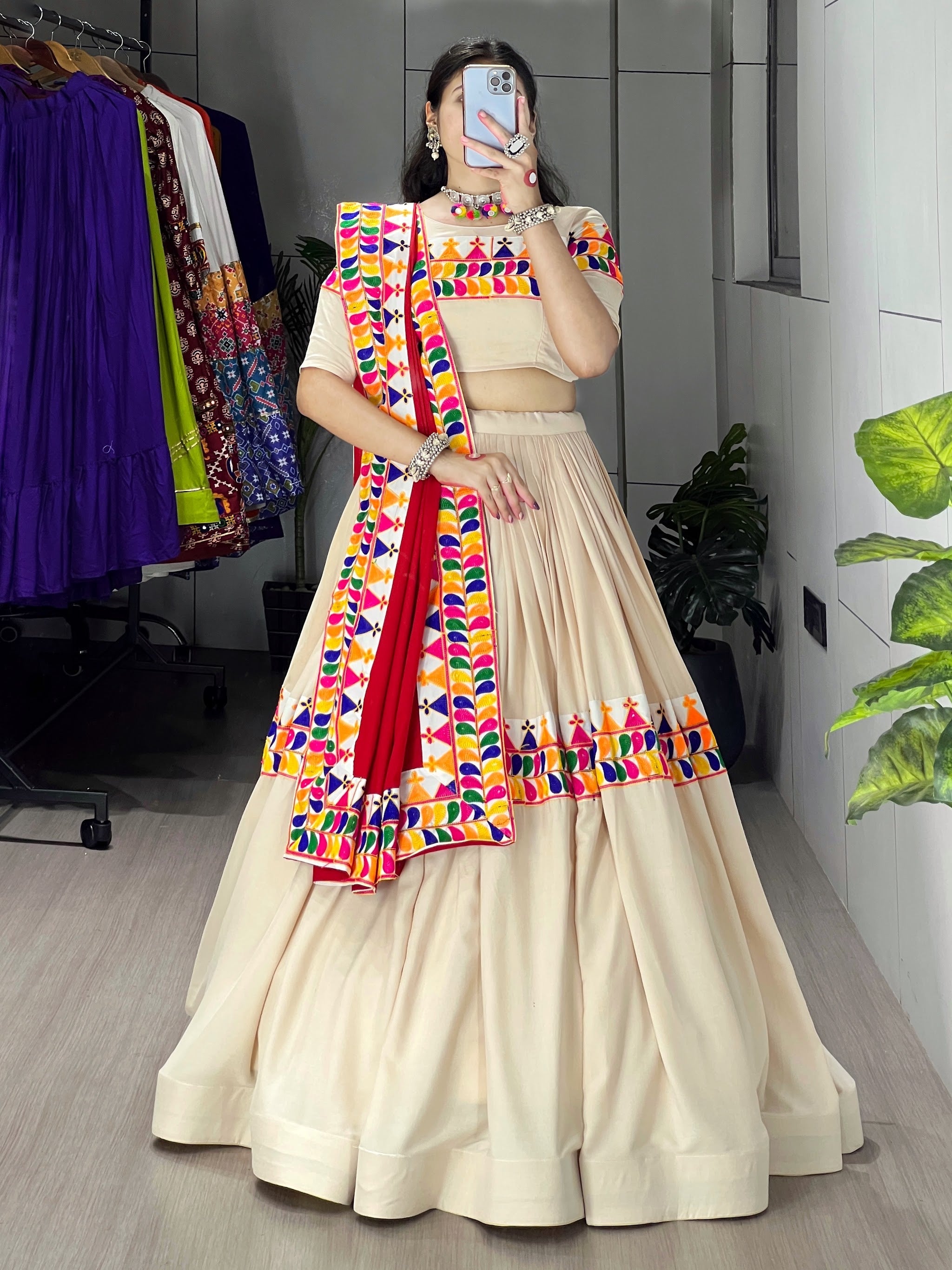 Navratri Vanilla Lehenga Set