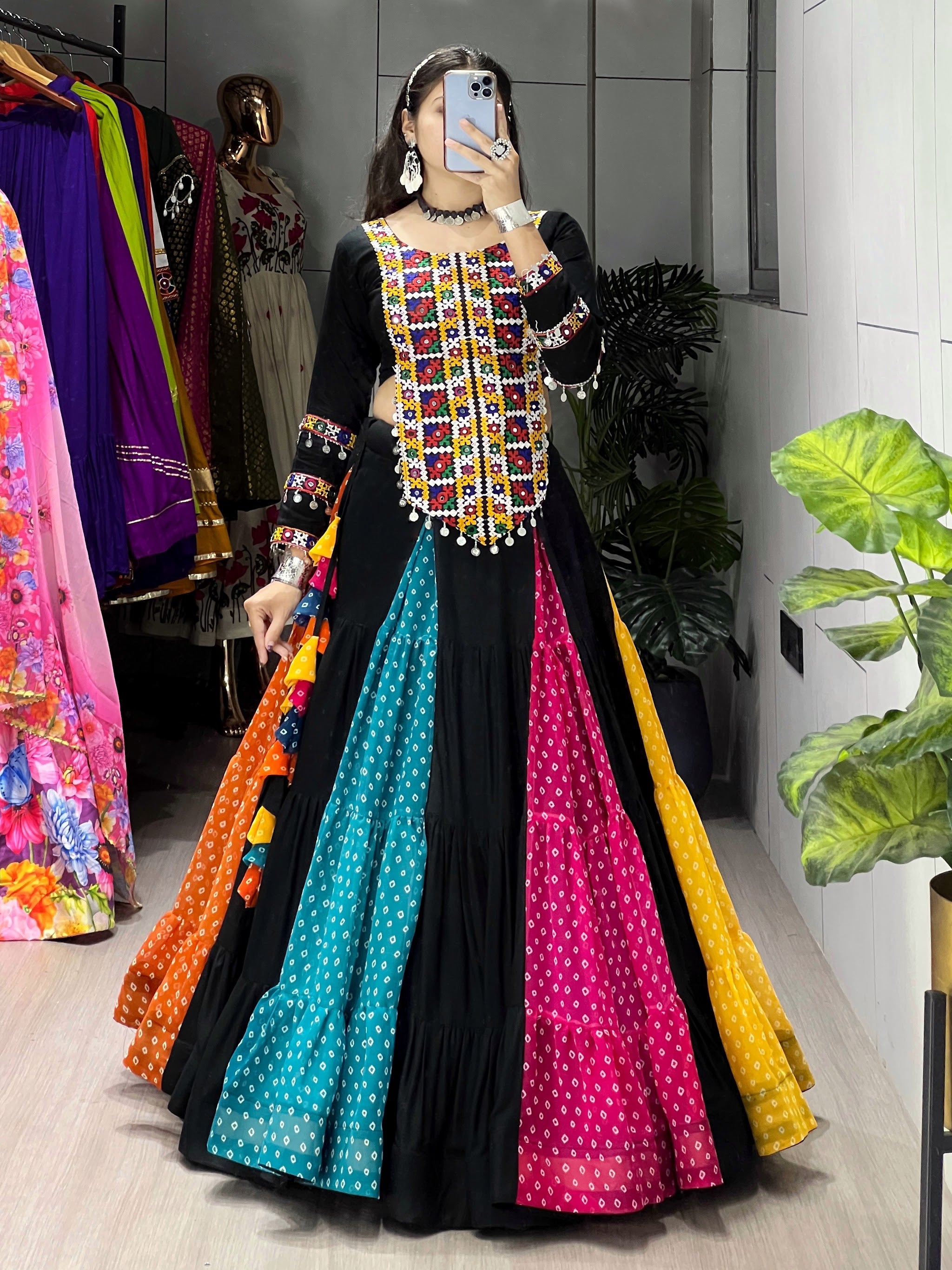 Navratri Multicolor Virangana Lehenga Set