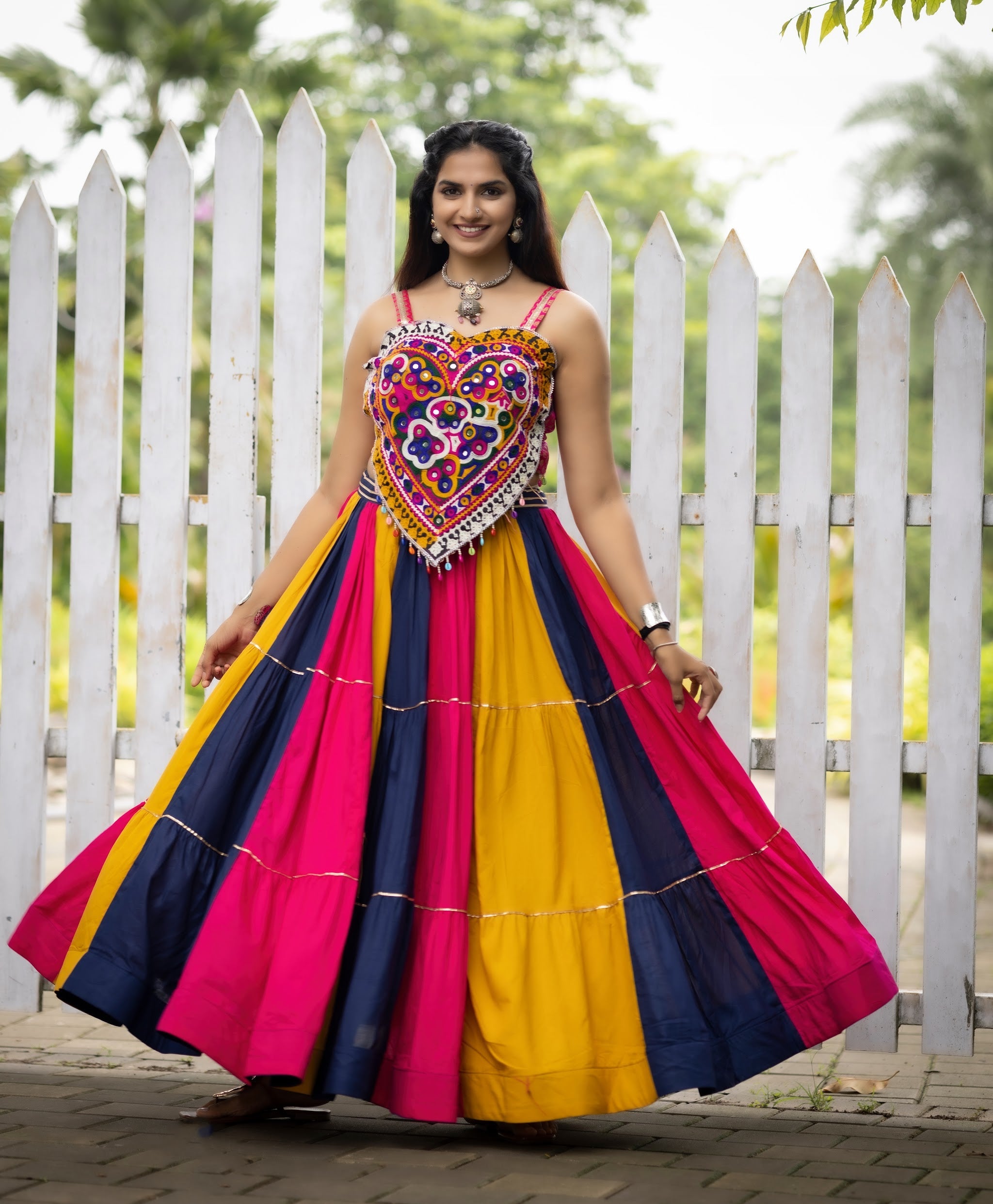 Navratri Multicolor Vaalam Lehenga Set