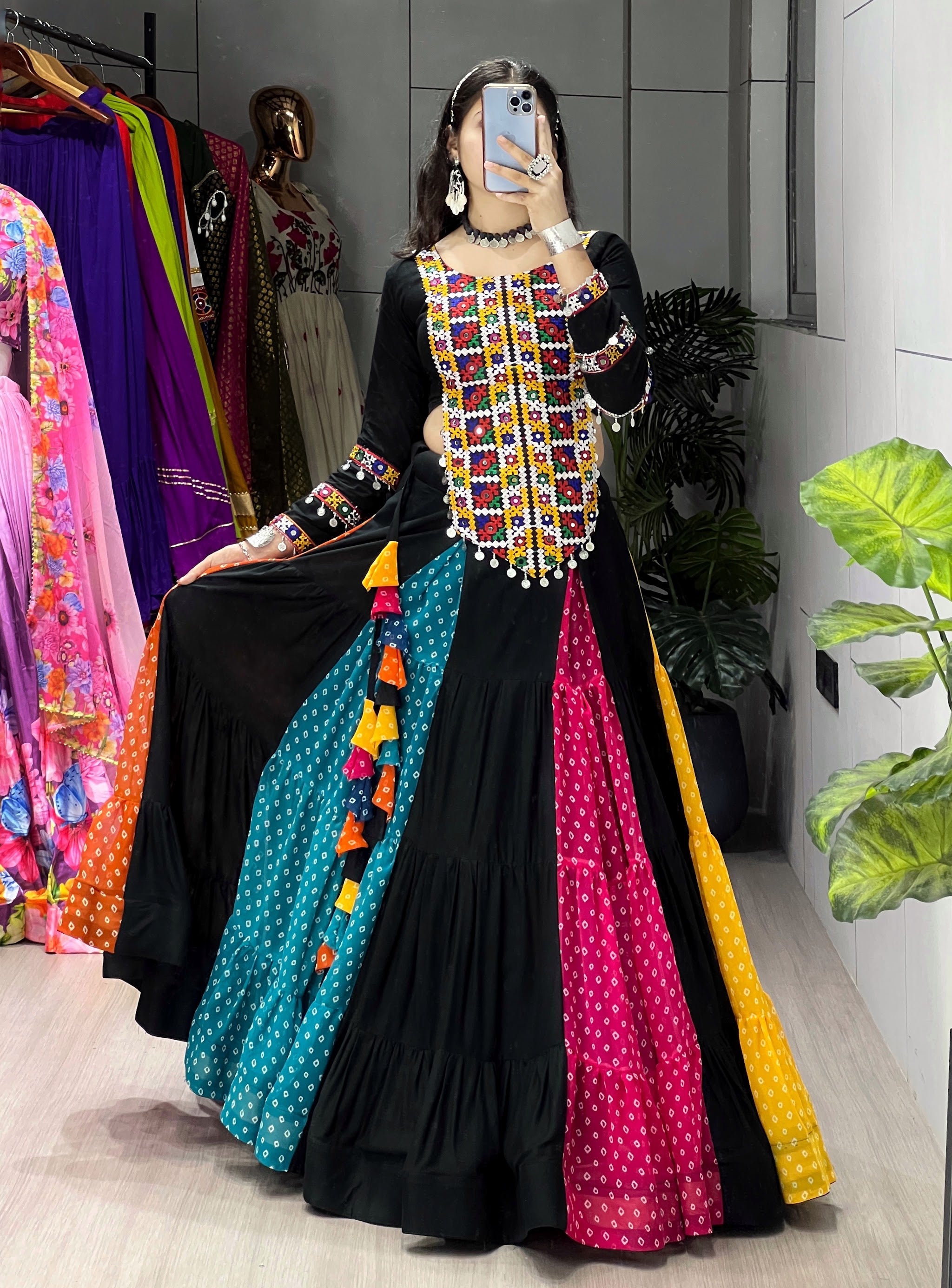 Navratri Multicolor Virangana Lehenga Set