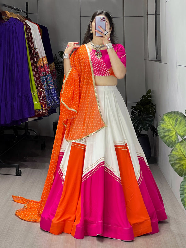 Navratri Orange Gulaboo Lehenga Set